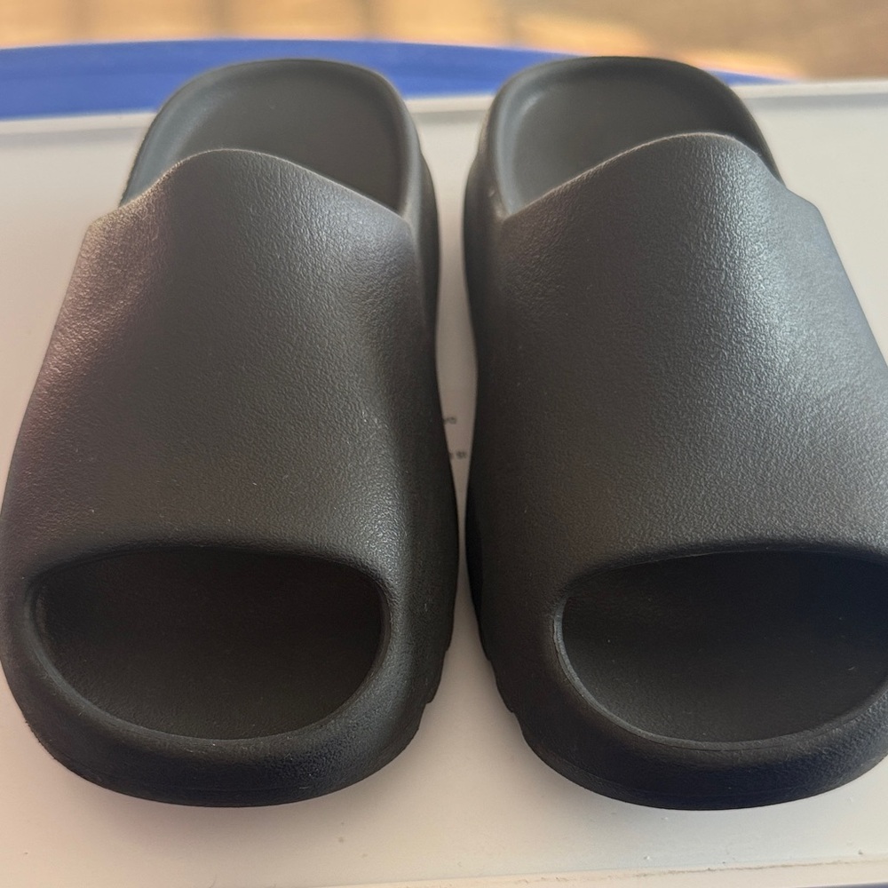 adidas Kids Black Yeezy Slides